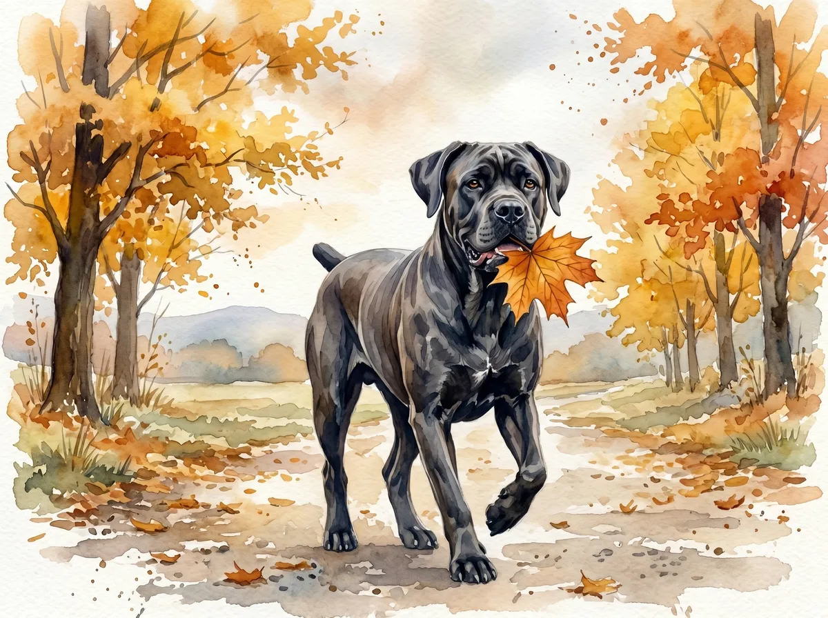 Cane Corso watercolor calendar month 9